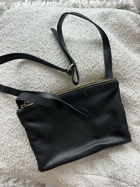 Classic Black Leather Crossbody Bag